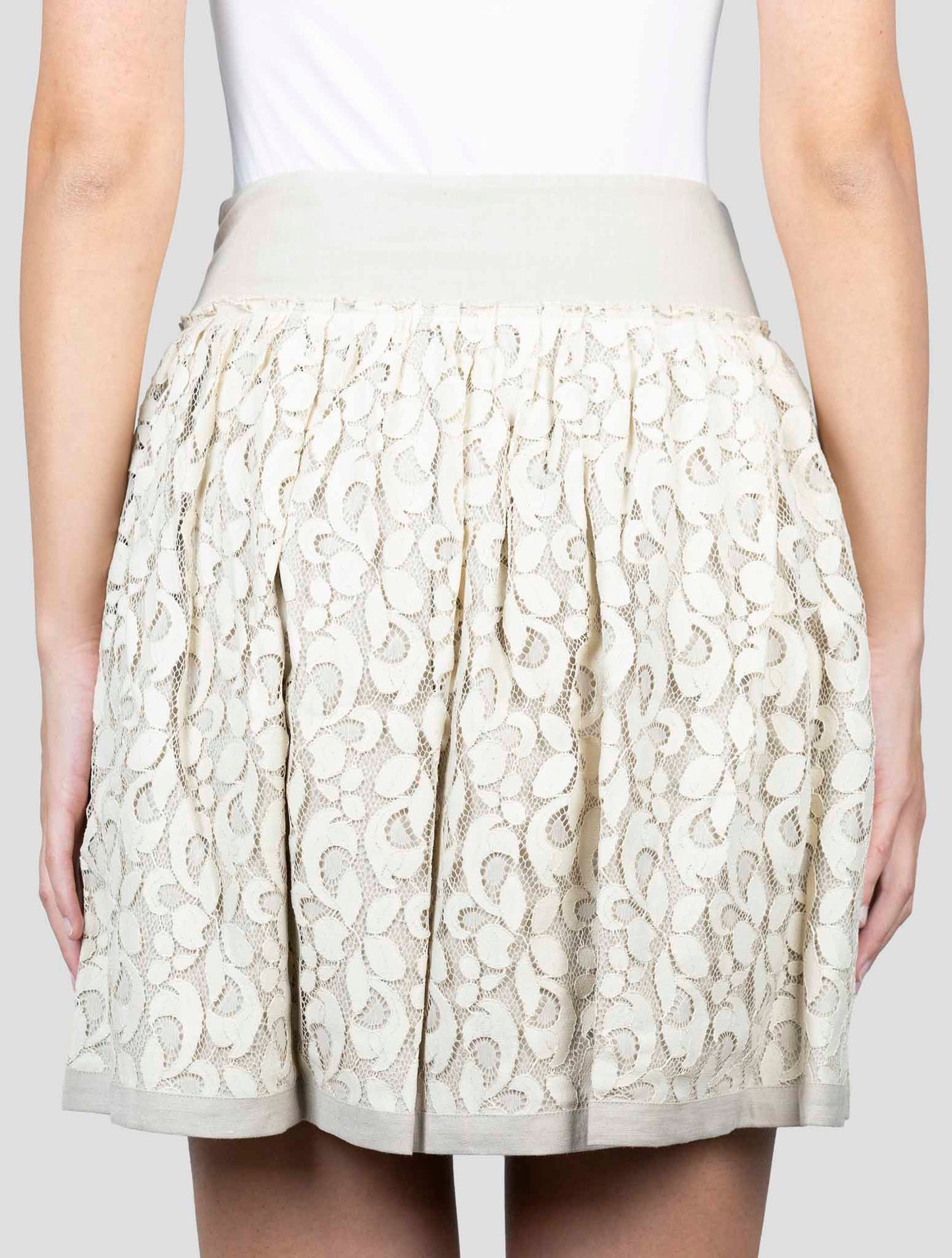 Kiton Beige Linen Viscose Ea Skirt
