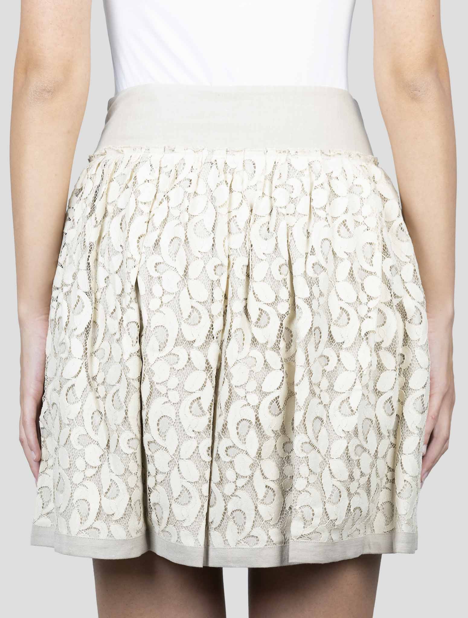 Kiton Beige Linen Viscose Ea Skirt