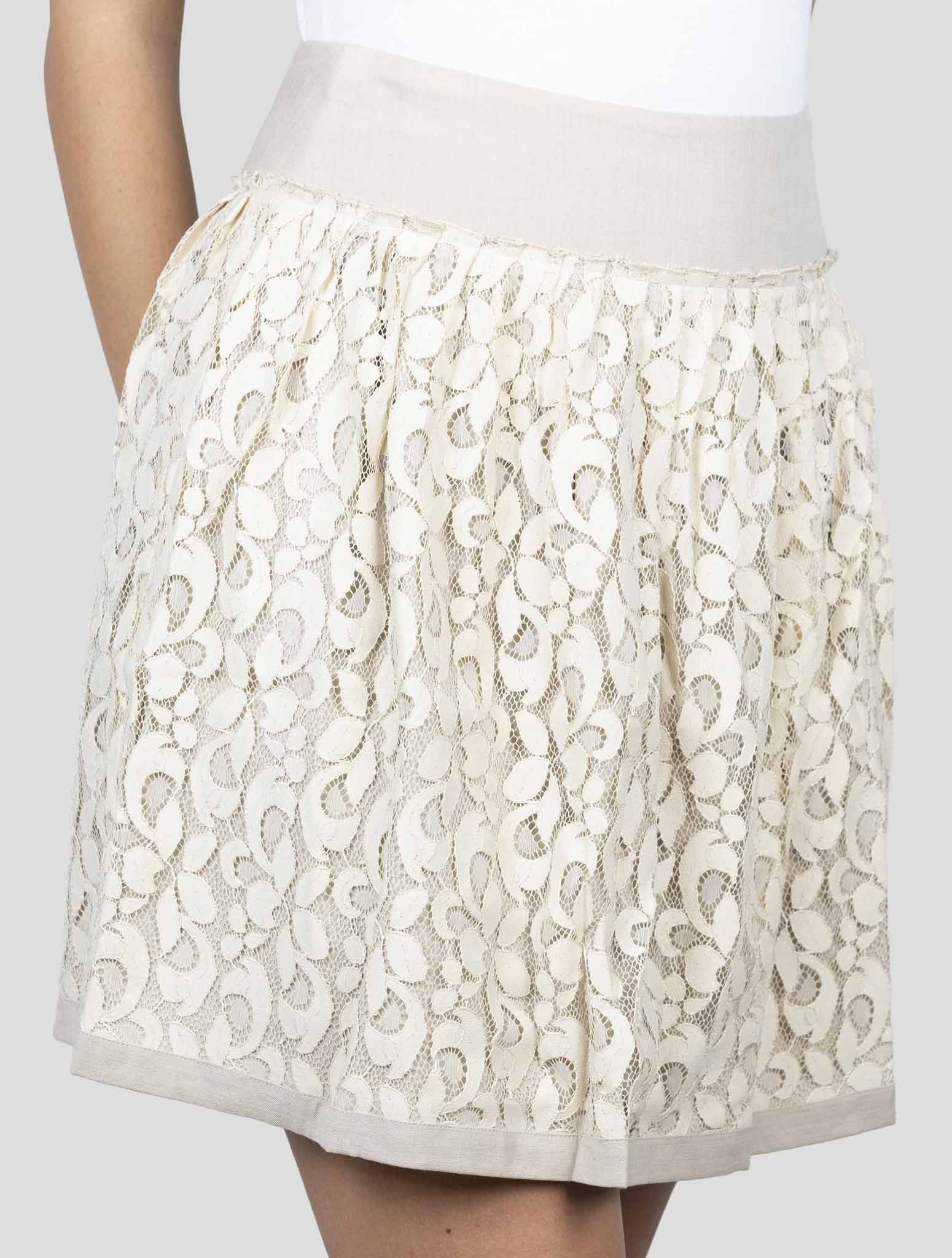 Kiton Beige Linen Viscose Ea Skirt