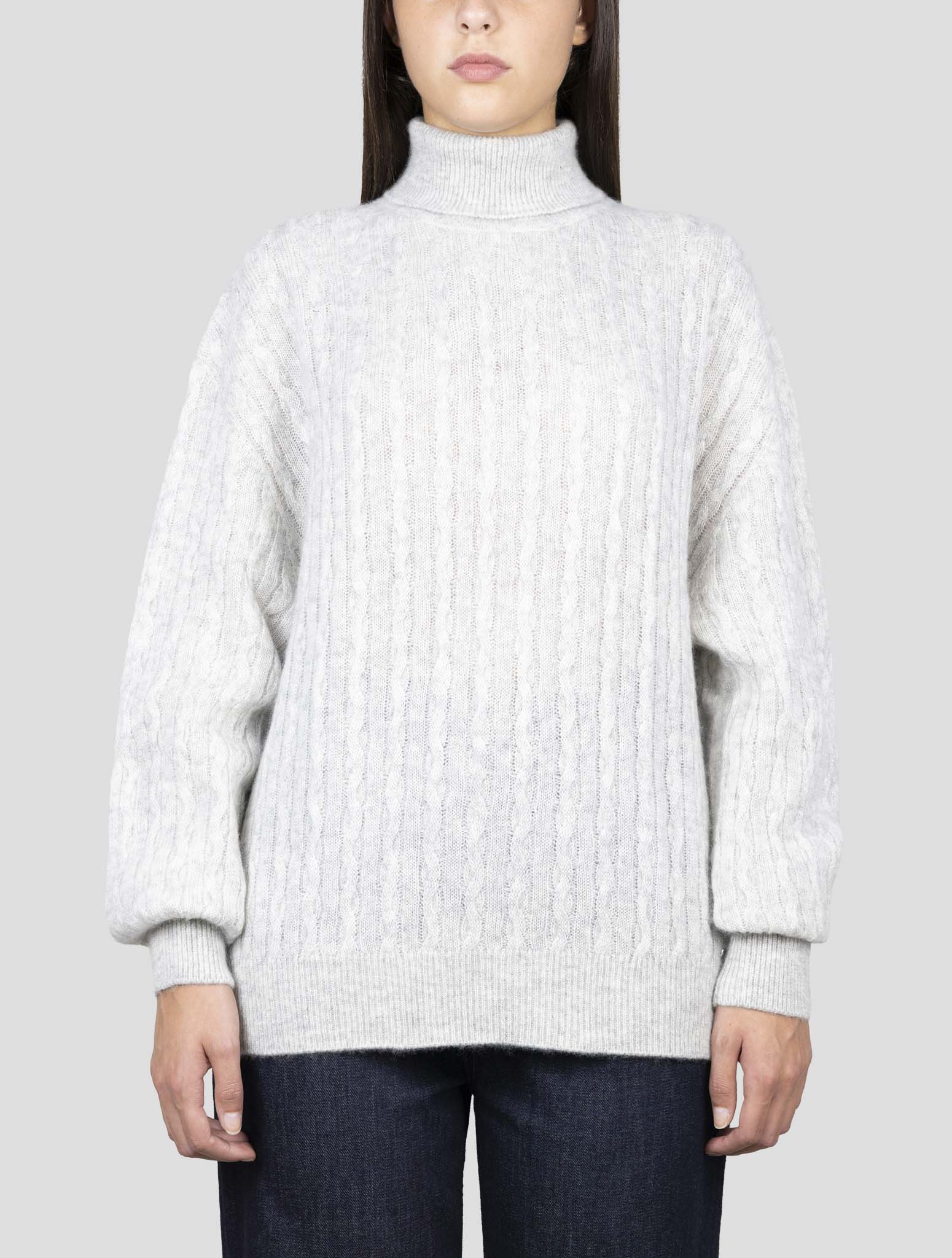 Kiton Gray Cashmere Silk Sweater Turtleneck