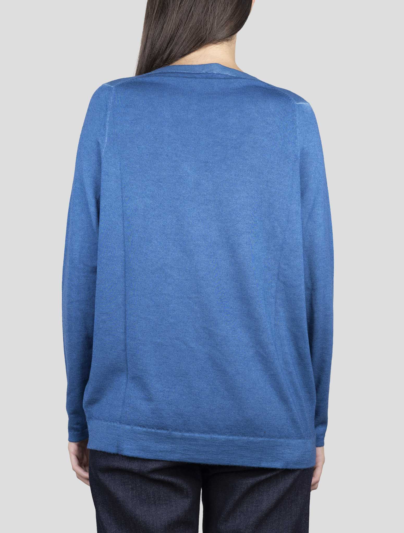 Kiton Blue Cashmere Sweater V-Neck