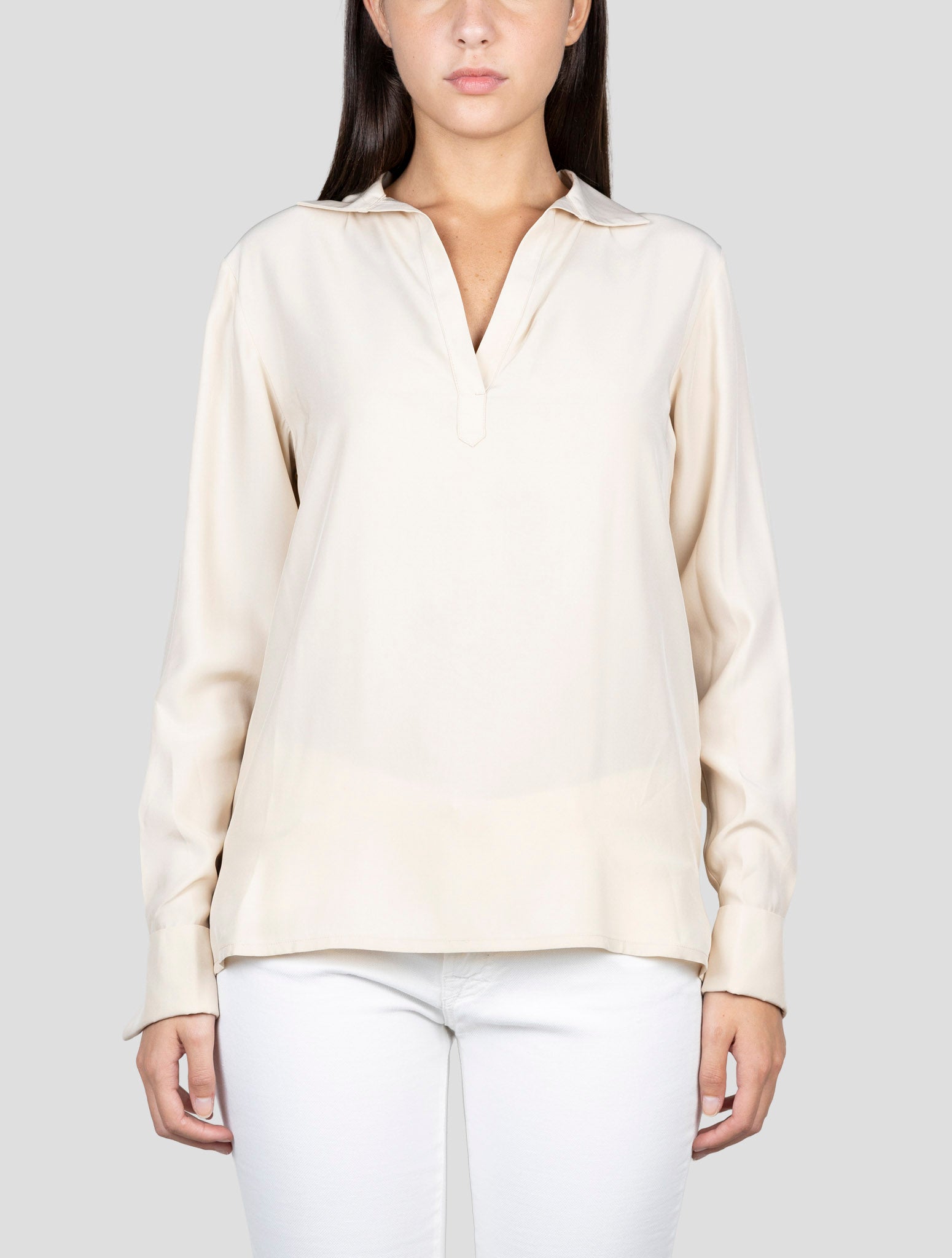 Kiton Beige Silk Shirt