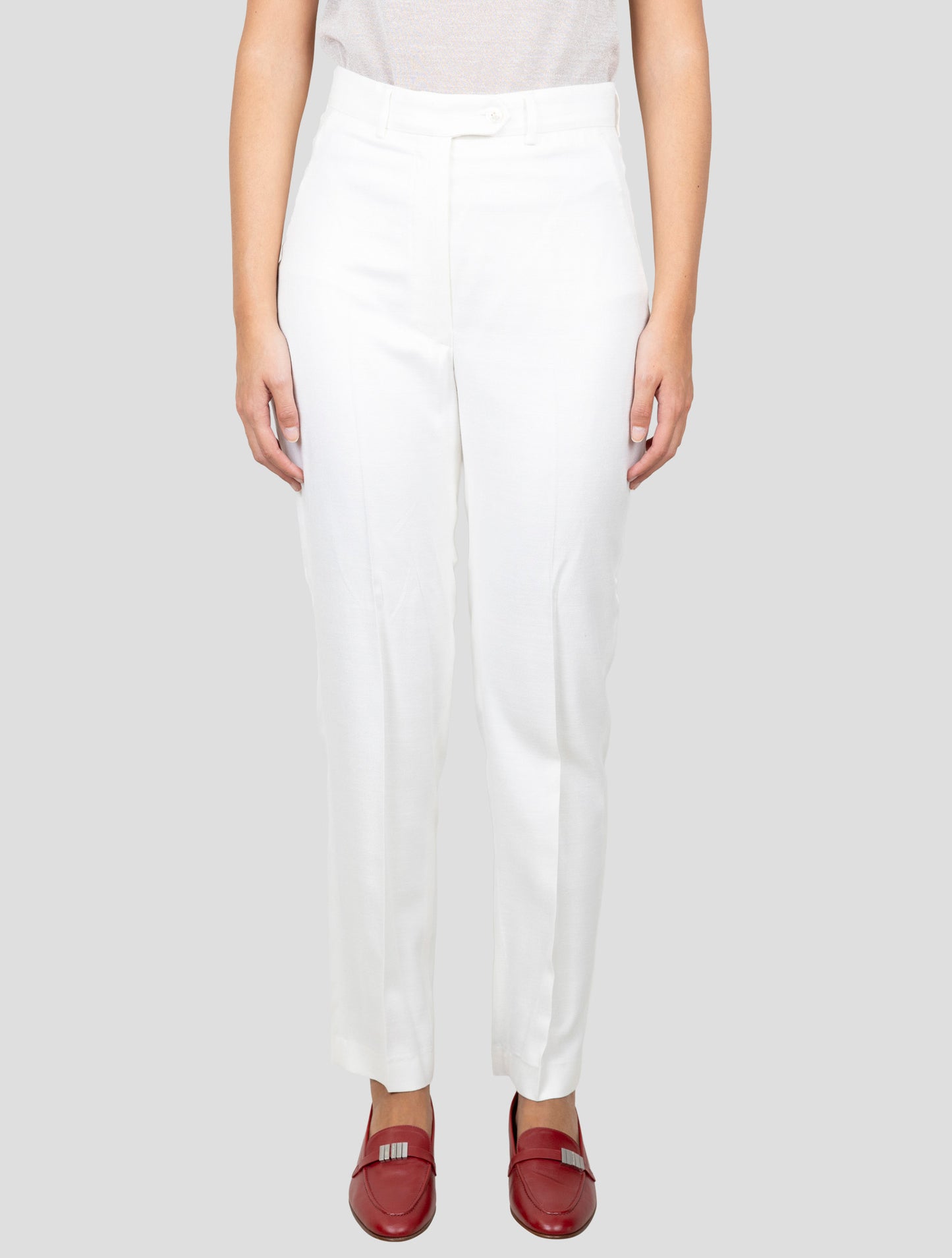 Kiton White Viscose Pants