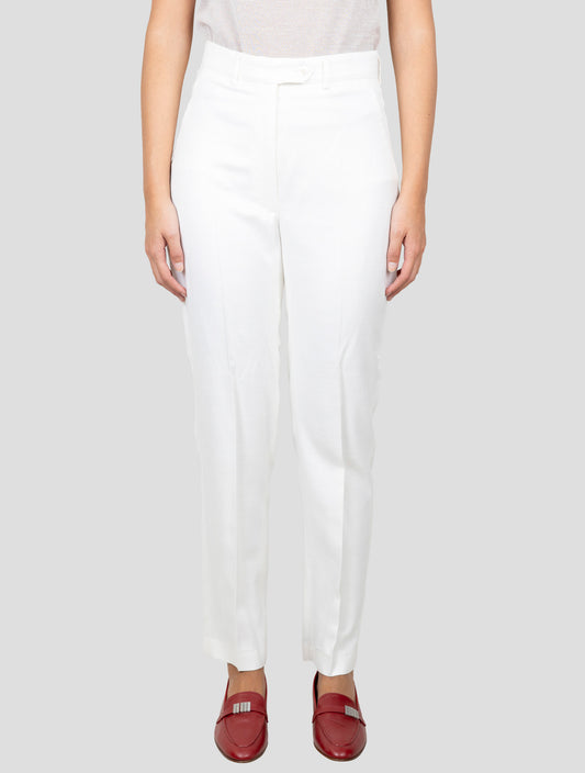 Kiton White Viscose Pants
