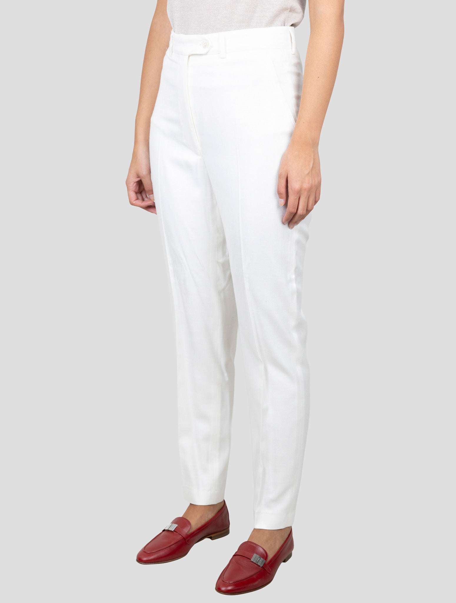 Kiton White Viscose Pants