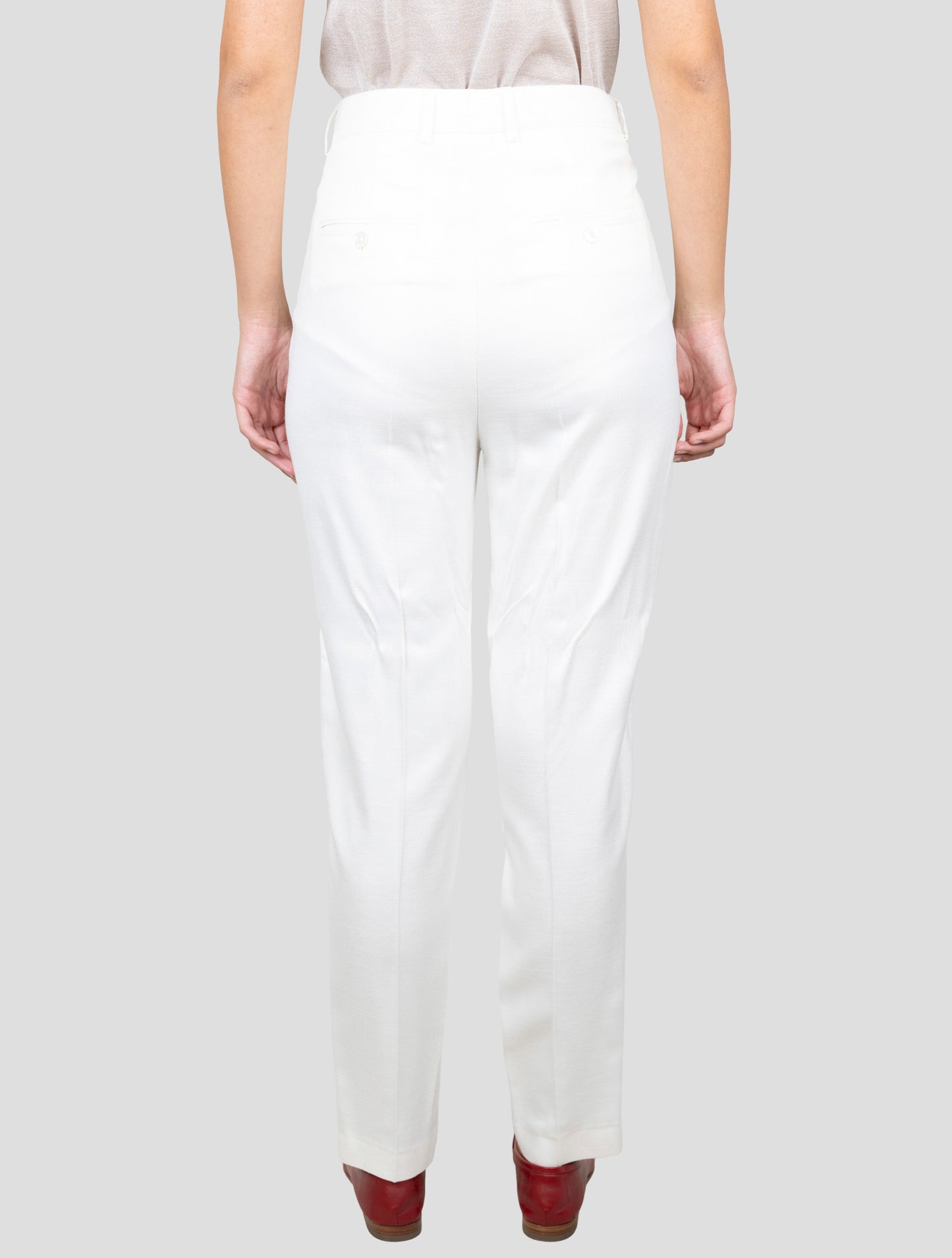Kiton White Viscose Pants