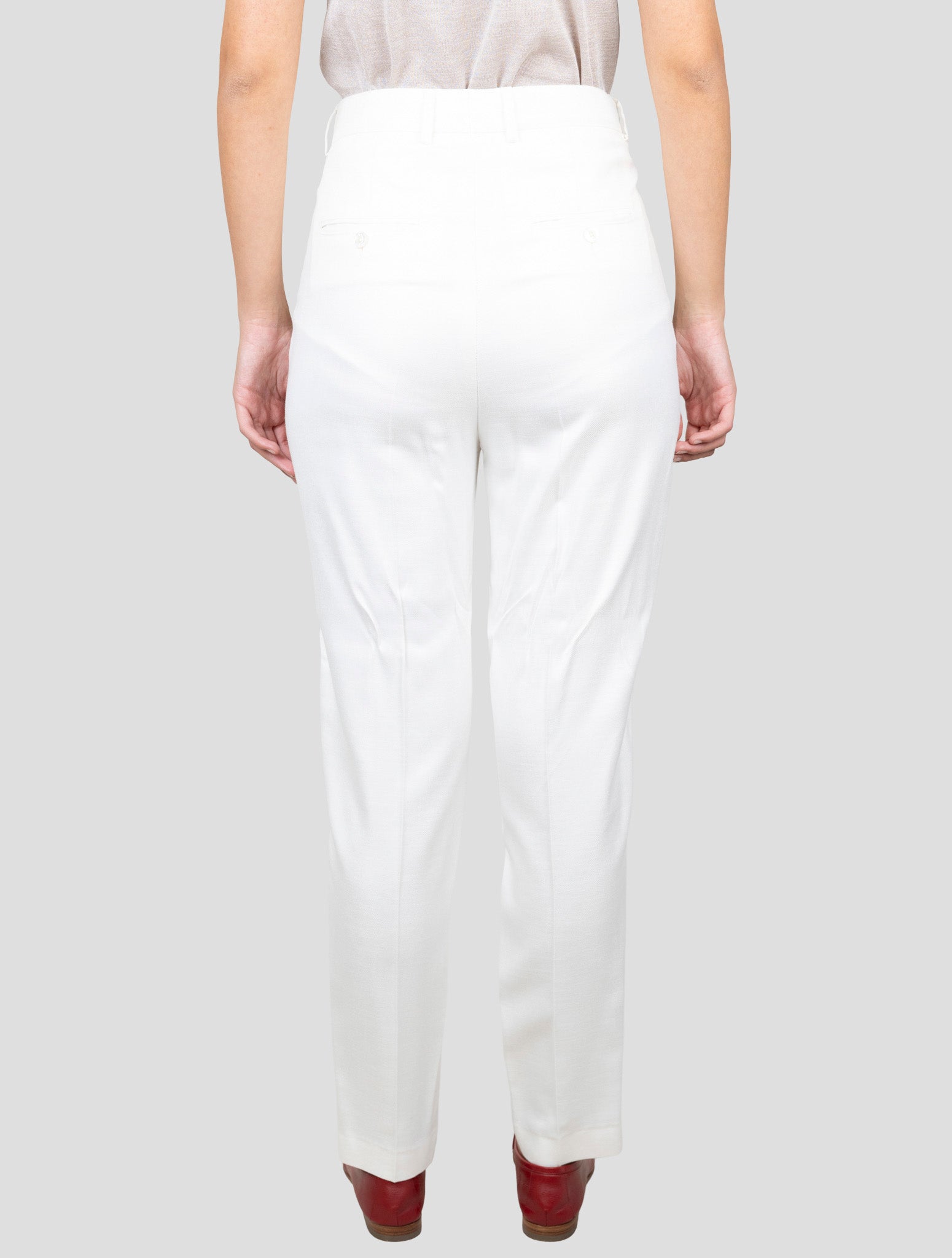 Kiton White Viscose Pants