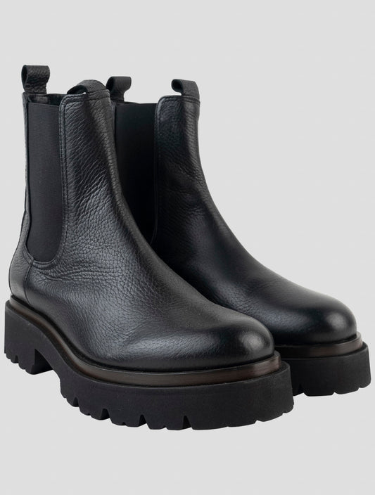 Kiton Black Leather Boots