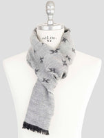 Kiton Gray Wool Silk Scarf