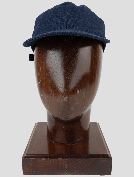 Kiton Blue Virgin Wool Cashmere Ea Baseball Cap