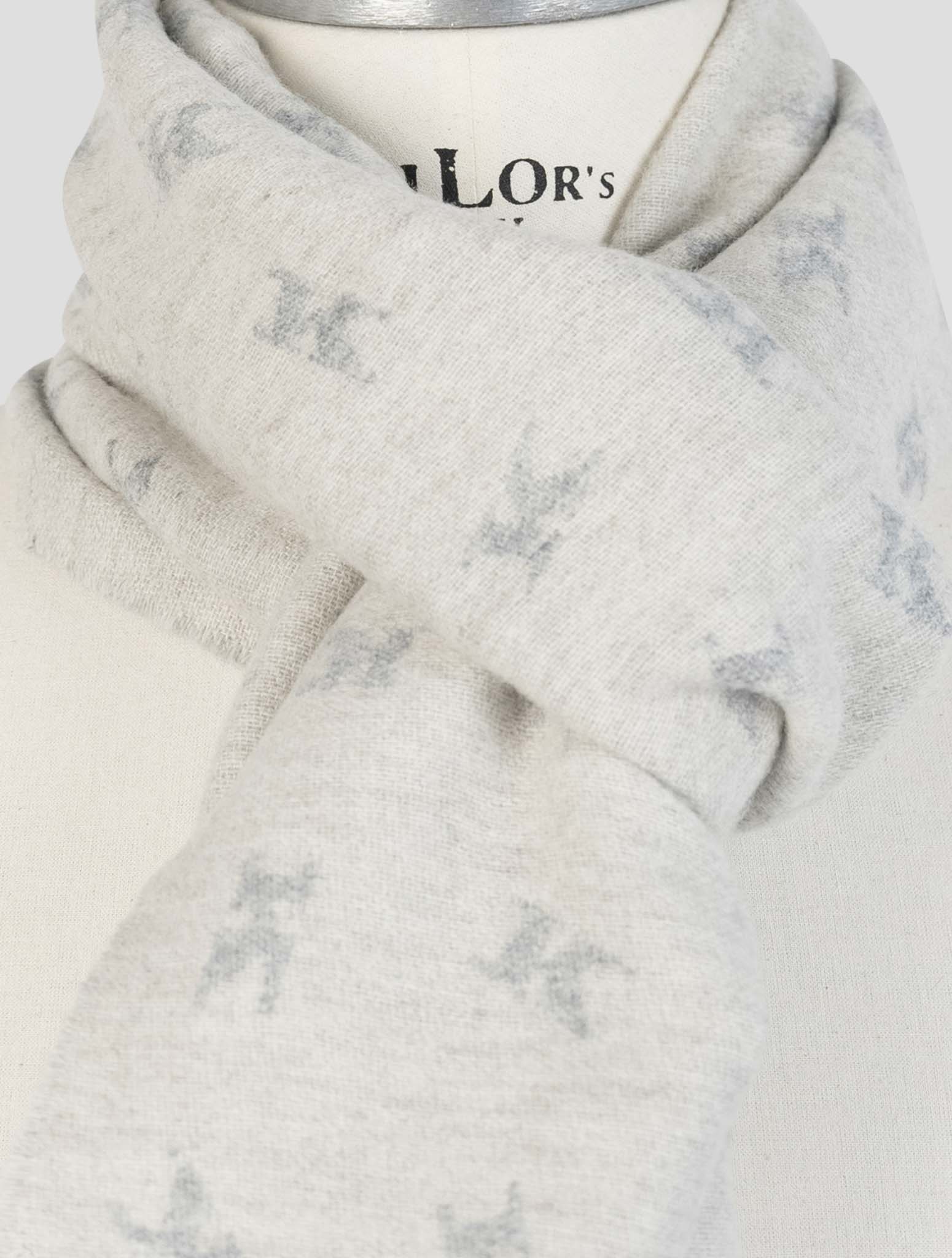 Kiton Gray Wool Cashmere Mink Scarf