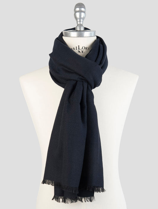 Kiton Blue Cashmere Silk Scarf