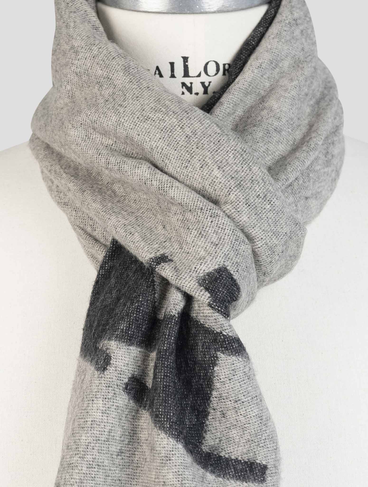 Kiton Gray Cashmere Silk Scarf