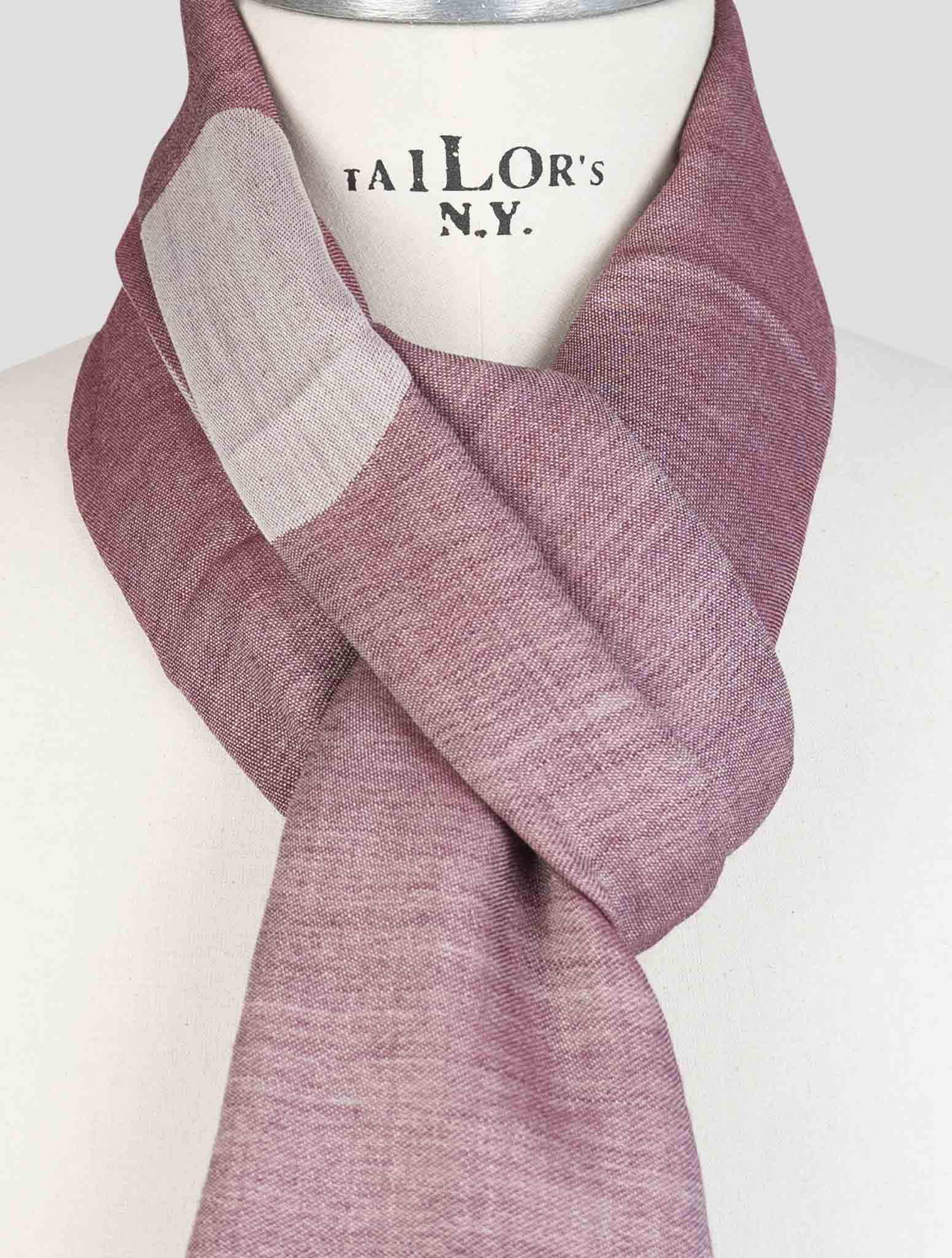 Kiton Burgundy Wool Silk Scarf