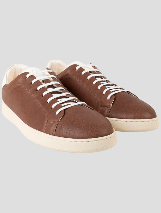 Kiton Brown Leather Sneakers