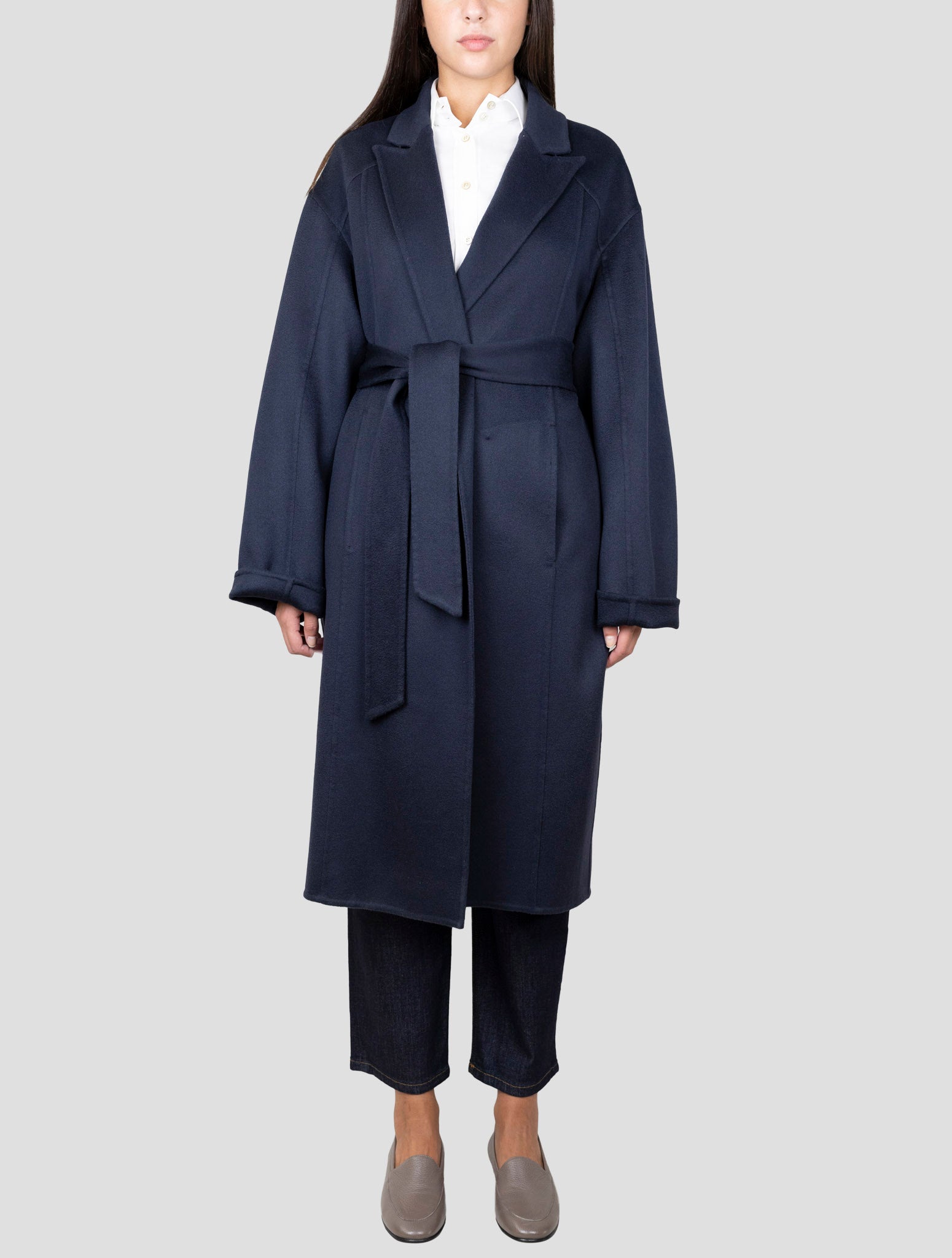Kiton Dark Blue Cashmere Overcoat