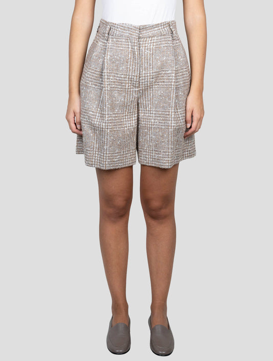 Kiton Brown Wool Alpaca Pl Short Pants