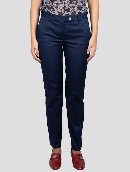 Kiton Blue Cotton Ea Pants