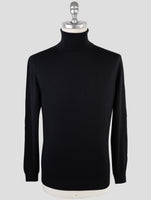 Kiton Dark Blue Cotton Sweater Turtleneck