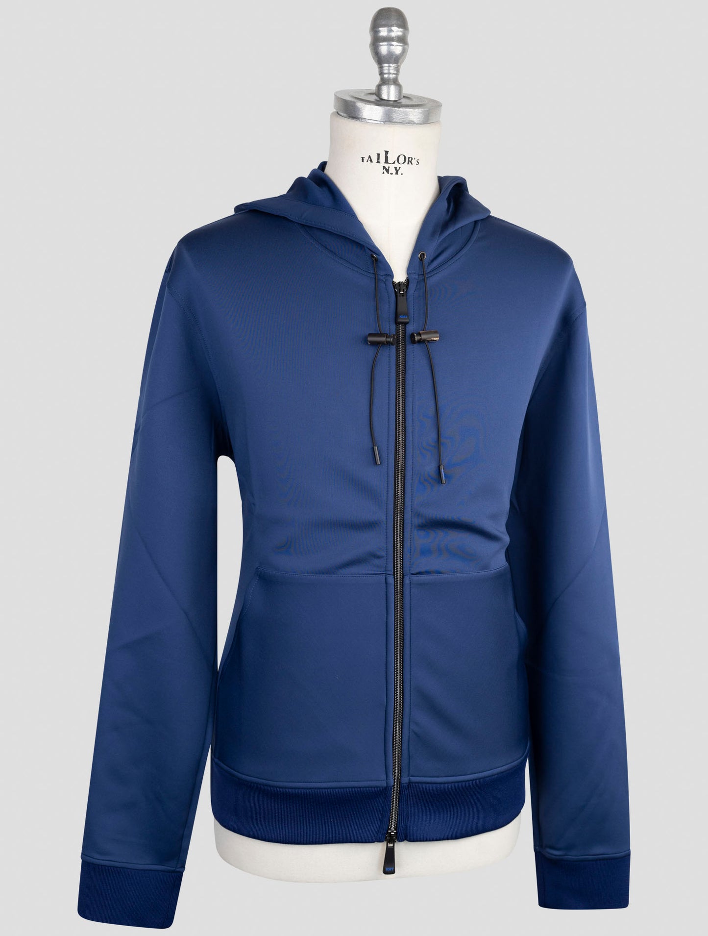 Kiton Knt Blue Cotton Pl Cotton Pa Ea Sweater Full Zip