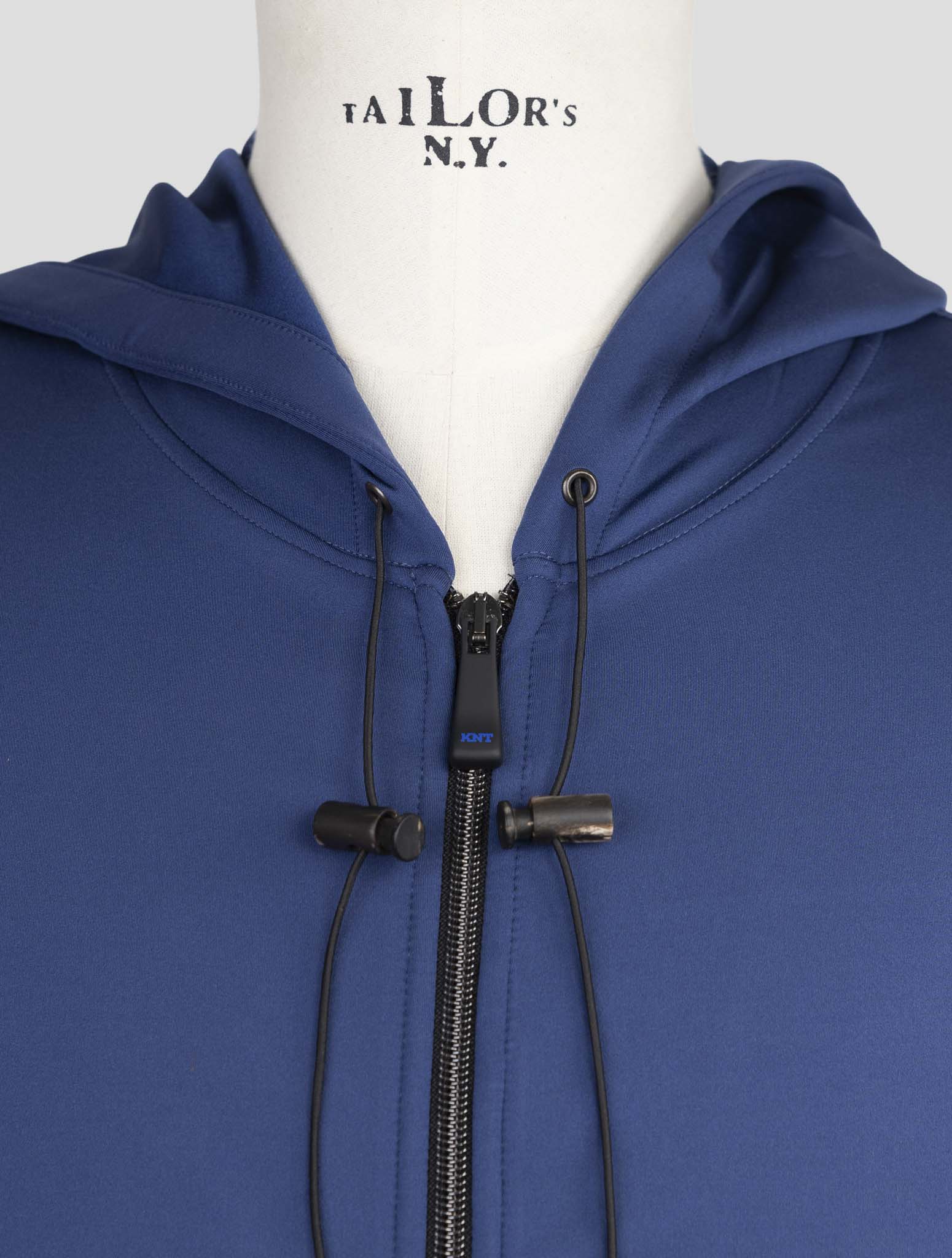 Kiton Knt Blue Cotton Pl Cotton Pa Ea Sweater Full Zip
