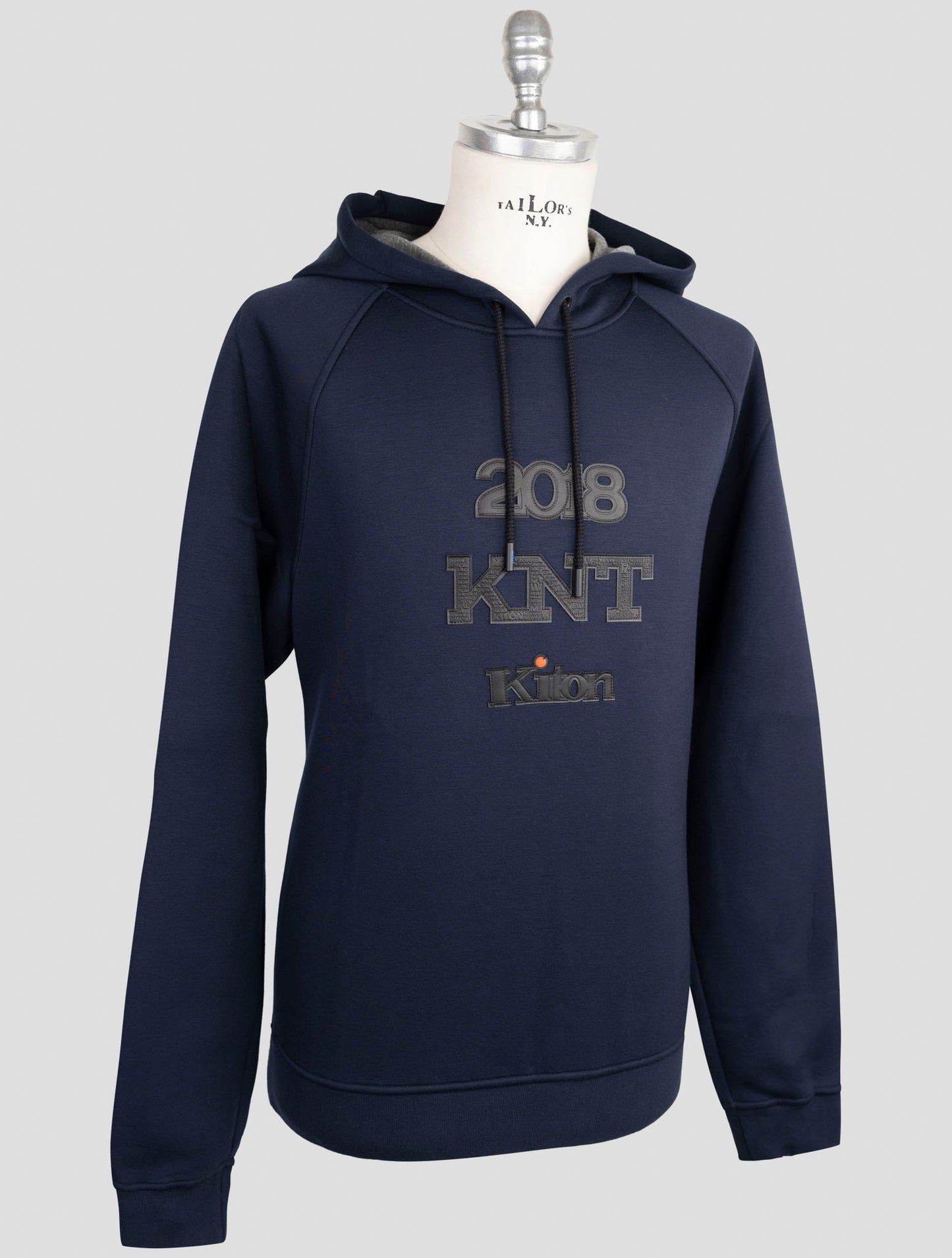 Kiton Knt Blue Viscose Ea Sweater Hoodie