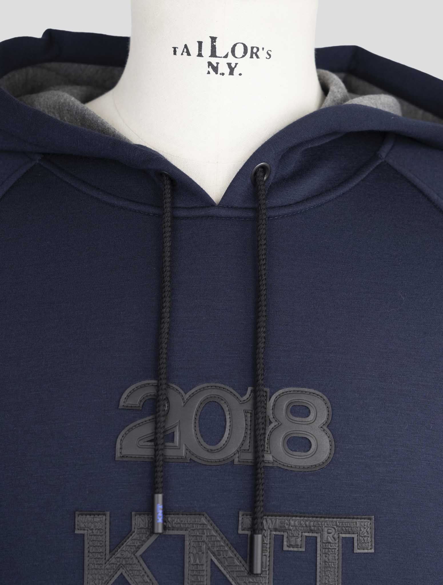 Kiton Knt Blue Viscose Ea Sweater Hoodie