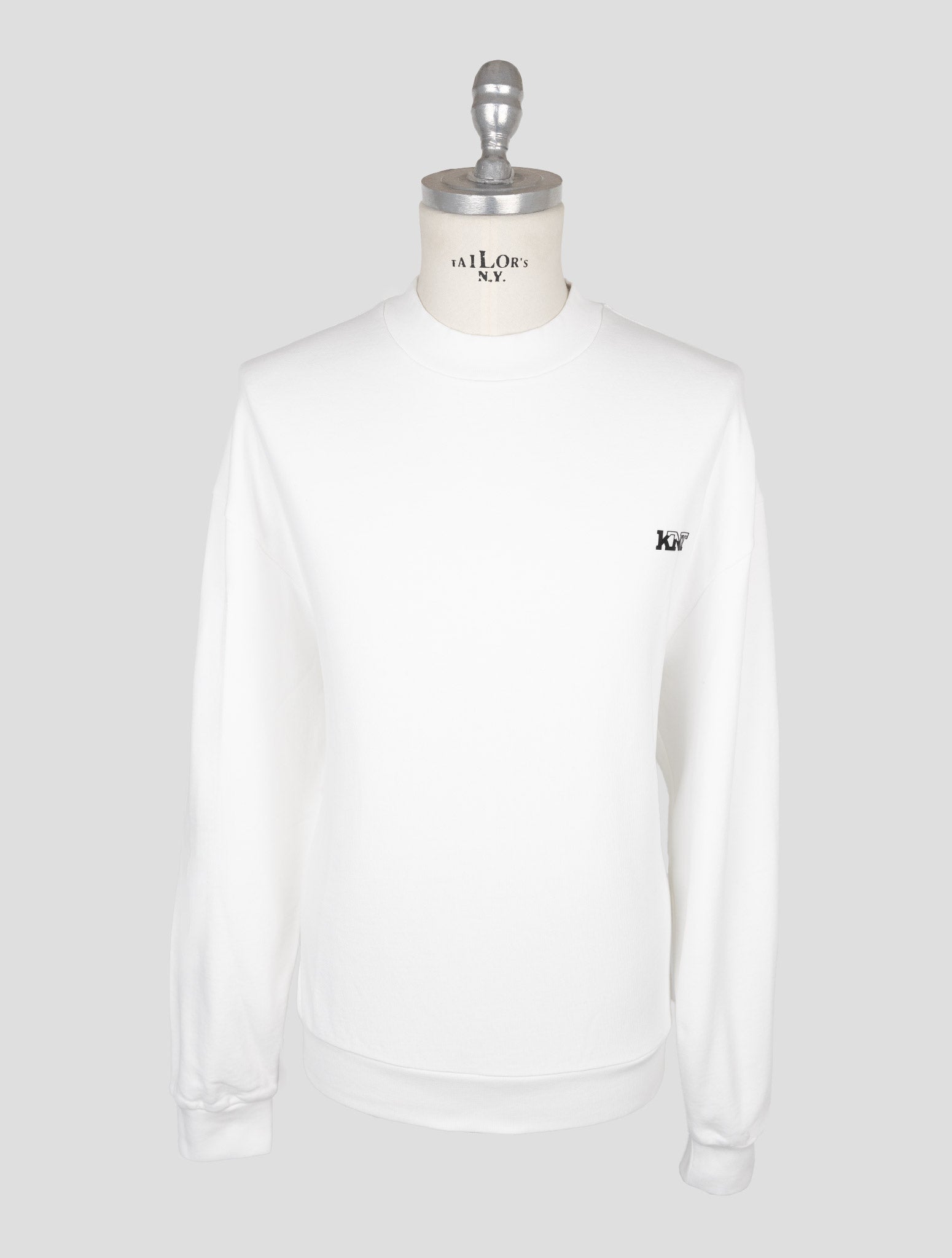 Kiton Knt White Cotton Sweater Crewneck