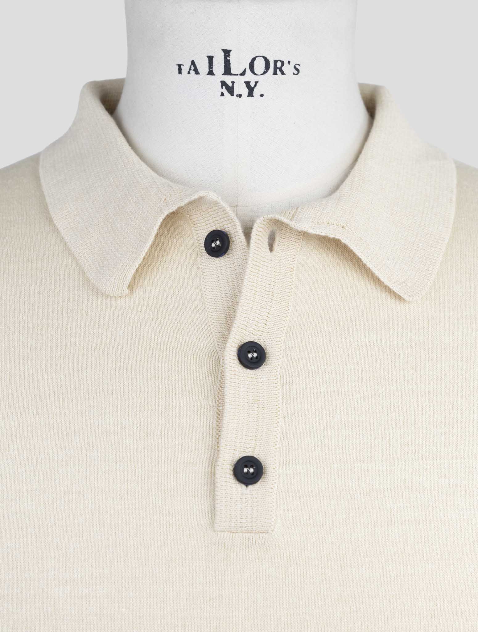 Kiton Knt Beige Linen Cotton Polo