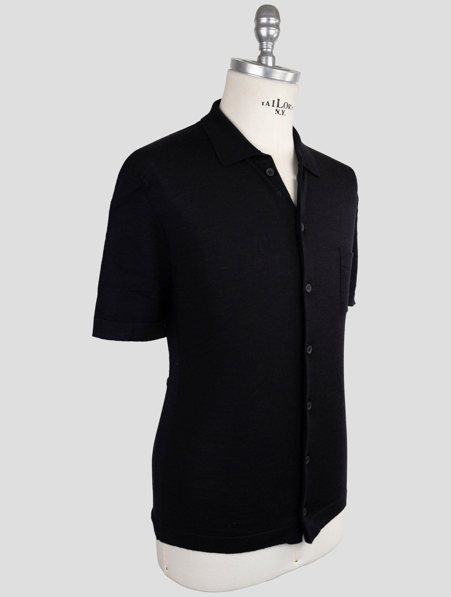 Kiton Knt Blue Virgin Wool Shirt