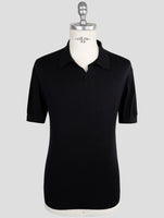 Kiton Knt Black Cotton Polo