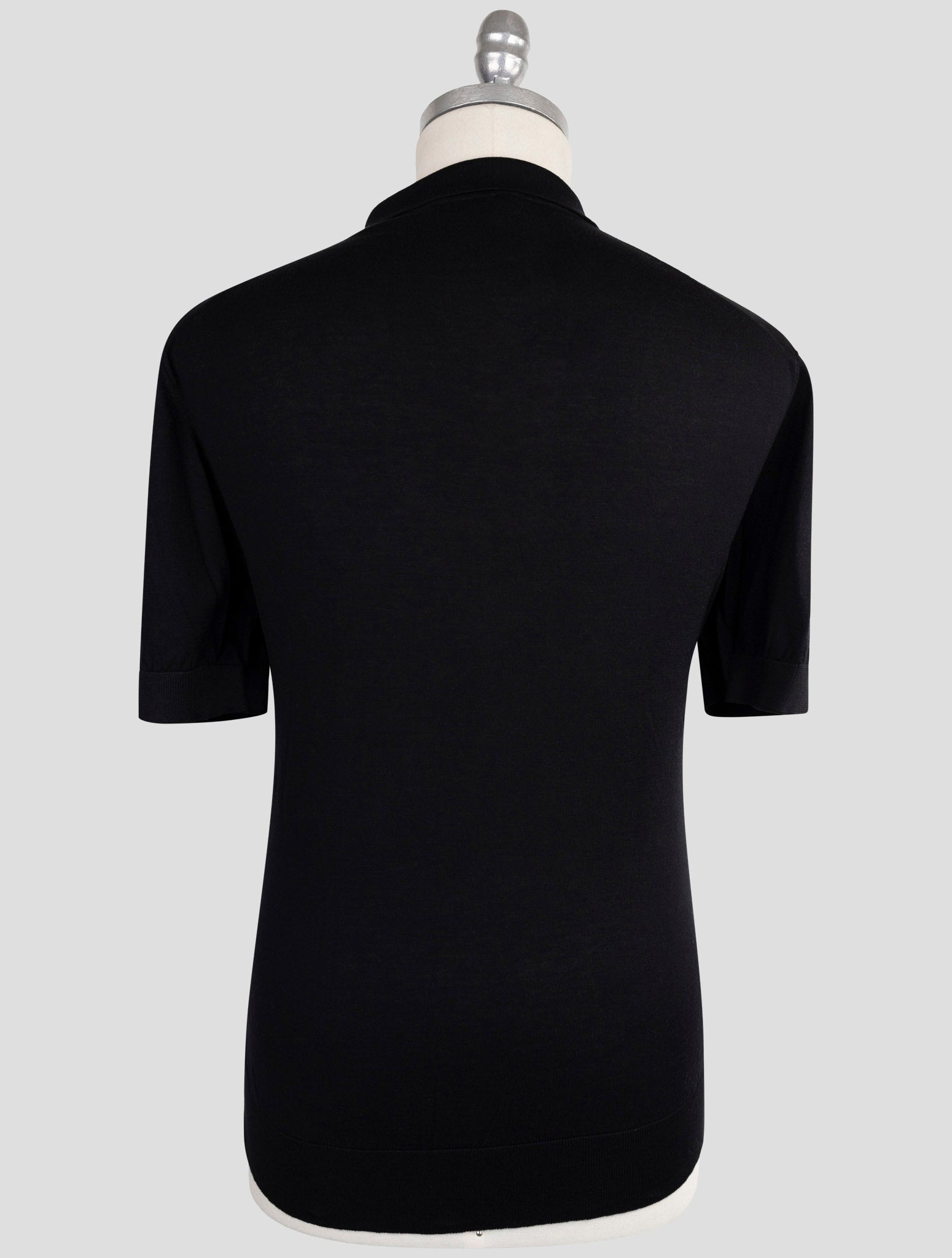 Kiton Knt Black Cotton Polo