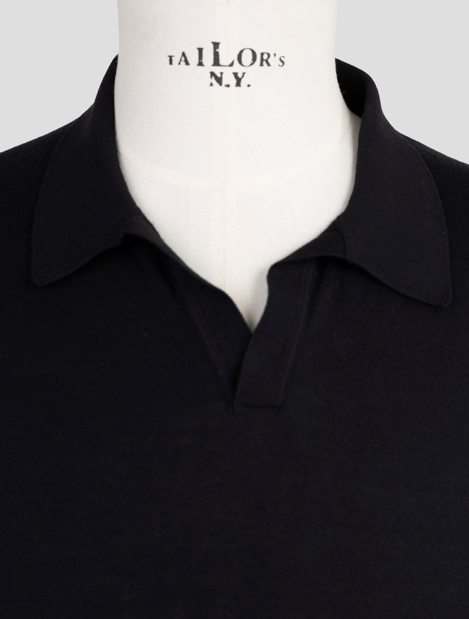 Kiton Knt Black Cotton Polo