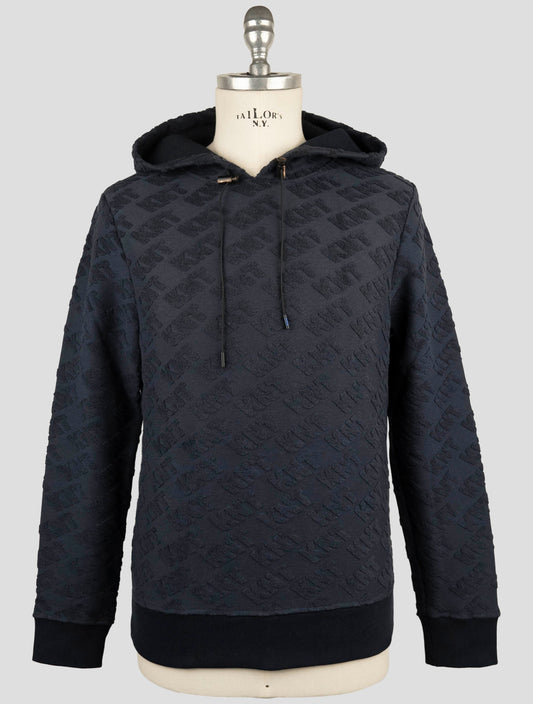 Kiton Knt Blue Cotton Pa Sweater Hoodie