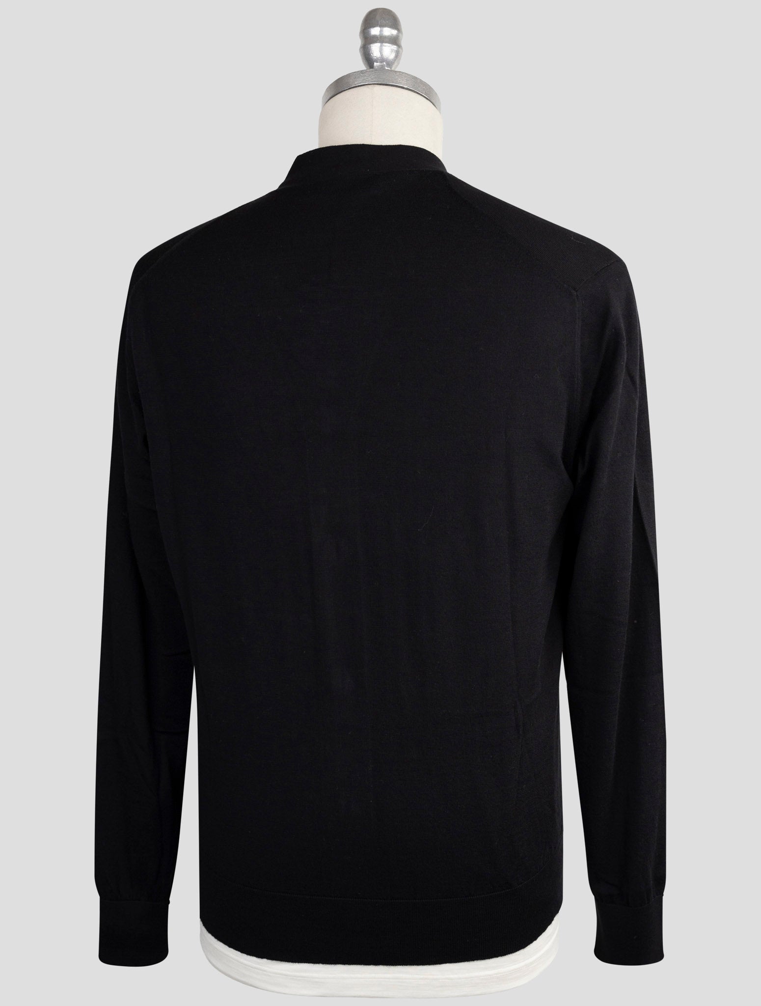 Kiton Knt Black Cotton Sweater Cardigan