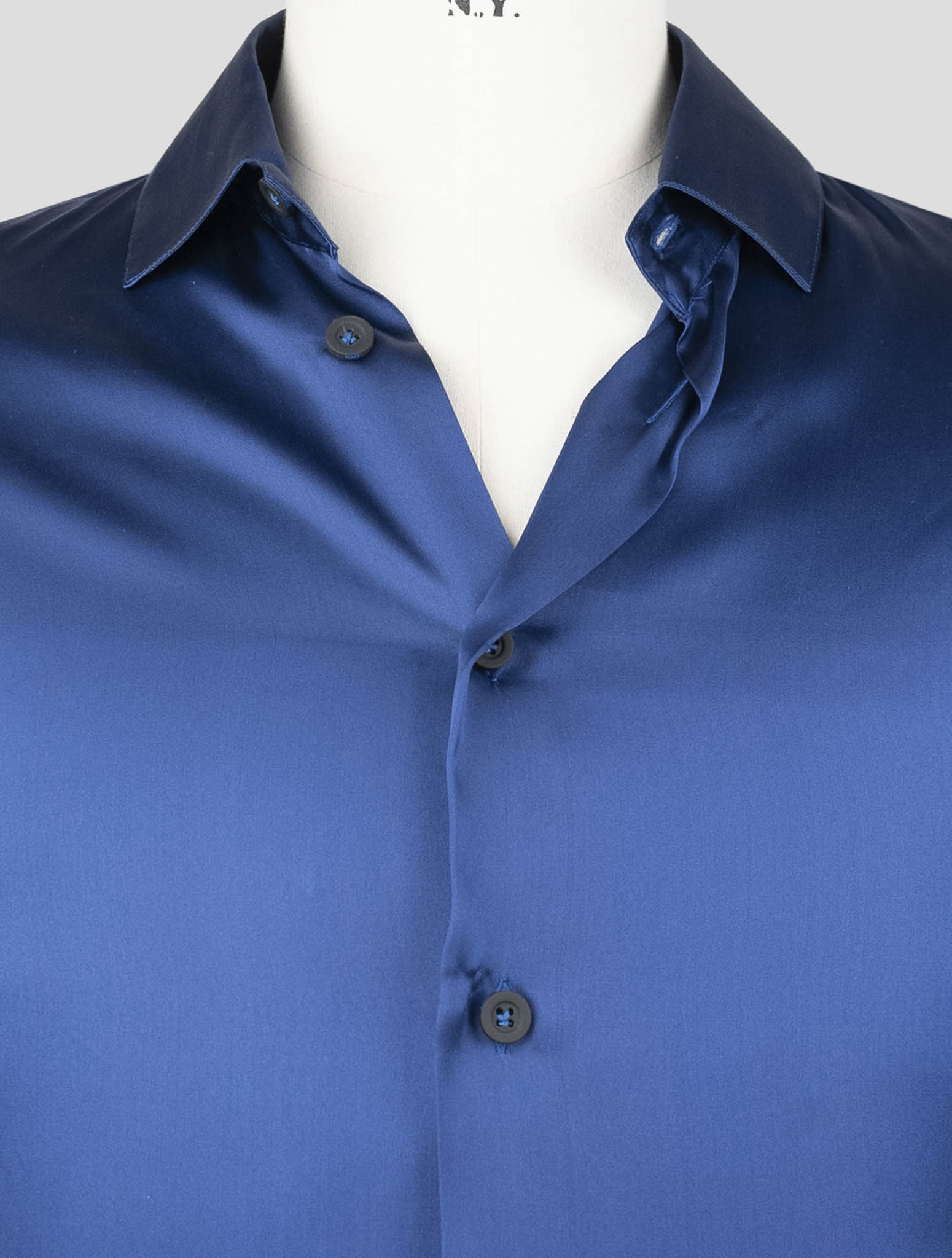 Kiton Knt Blue Silk Shirt