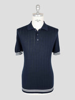 Kiton Blue Cotton Polo
