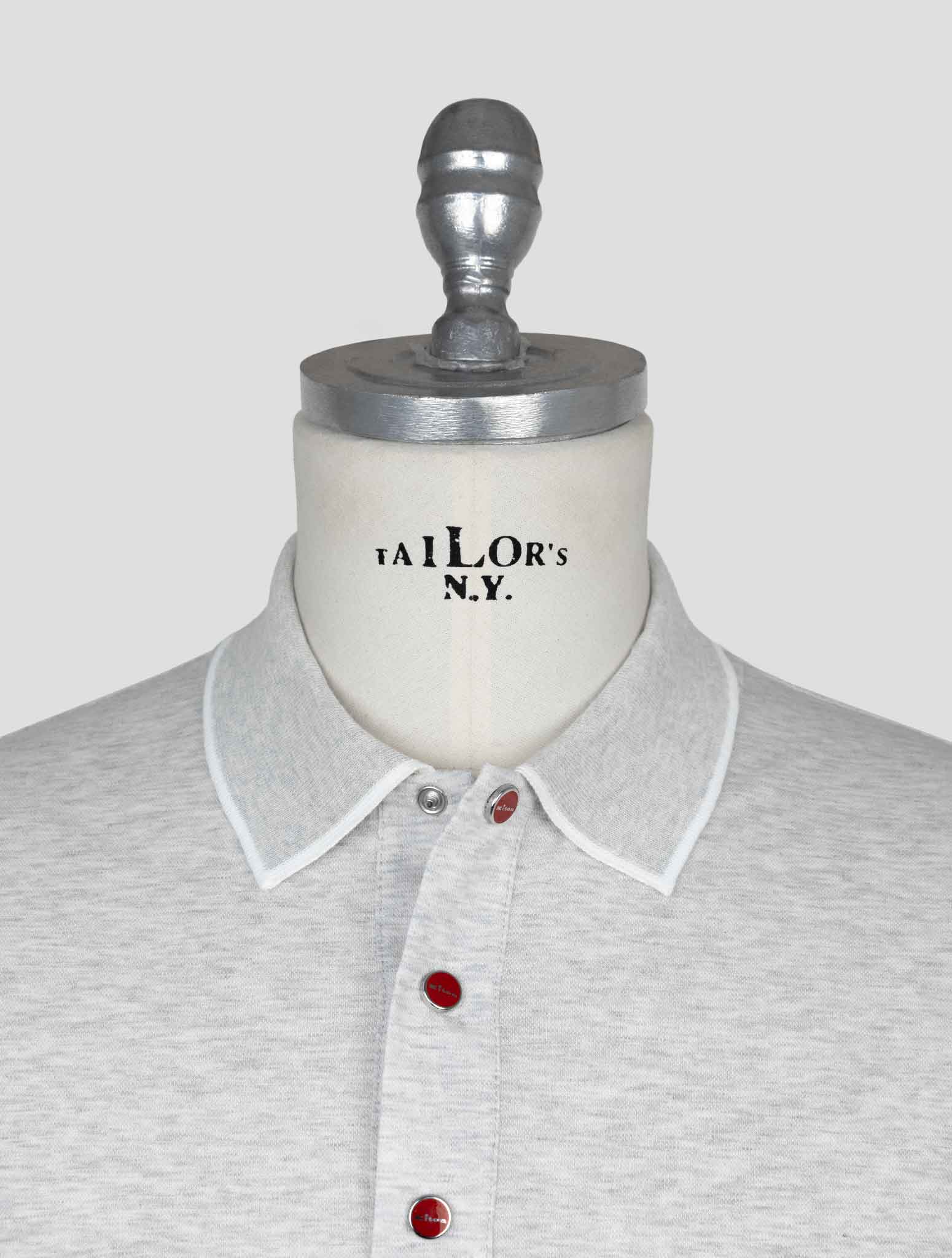 Kiton Gray Cotton Polo