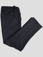 Kiton Knt Dark Blue Cotton Jogging Cargo Pants