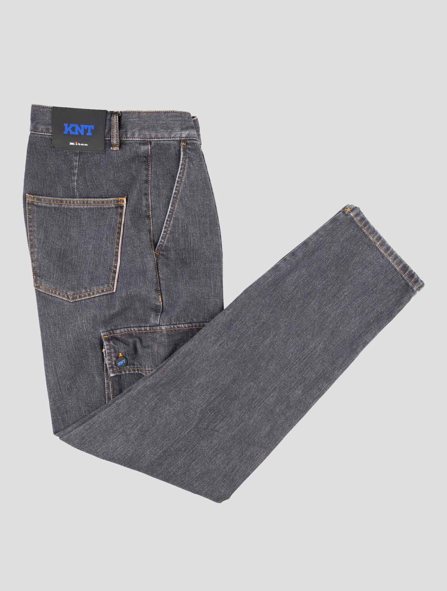Kiton Knt Dark Gray Cotton Pe Cargo Jeans