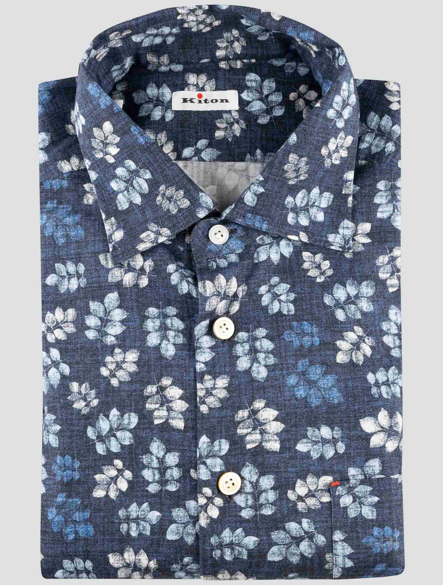 Kiton Blue Cotton Shirt