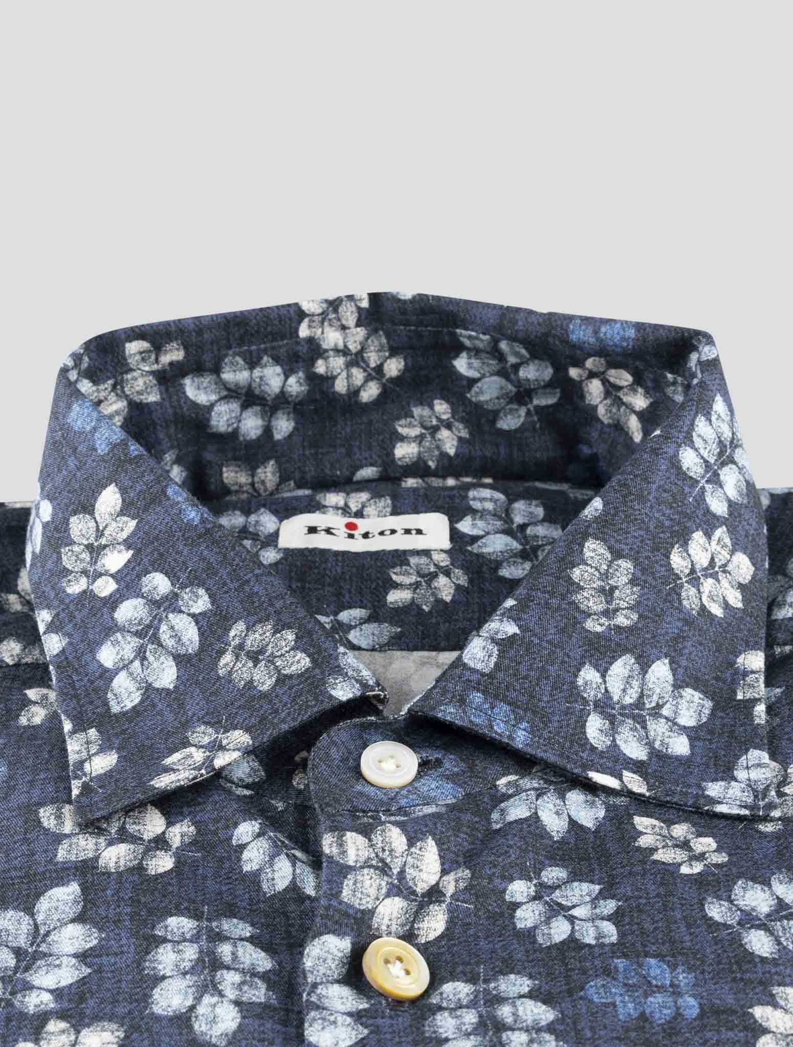 Kiton Blue Cotton Shirt