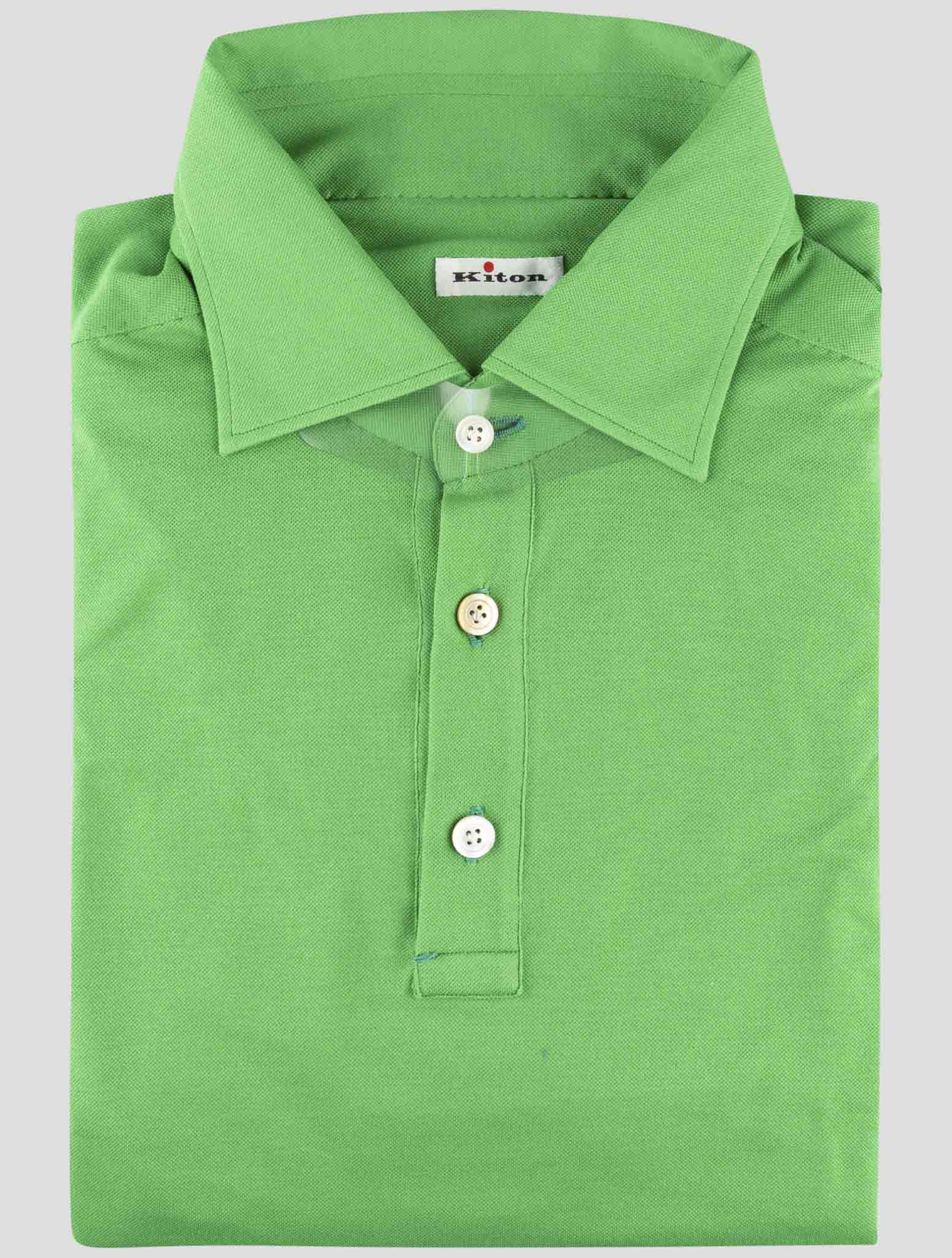 Kiton Green Cotton Polo