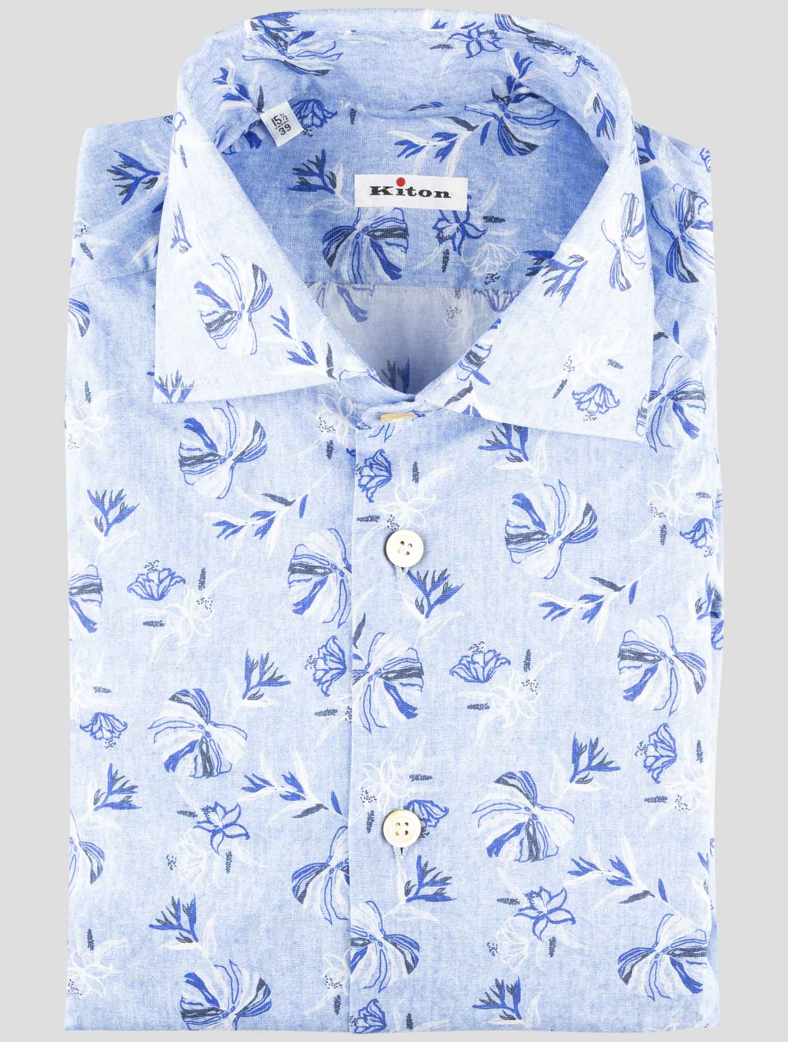 Kiton Light Blue Cotton Ea Shirt