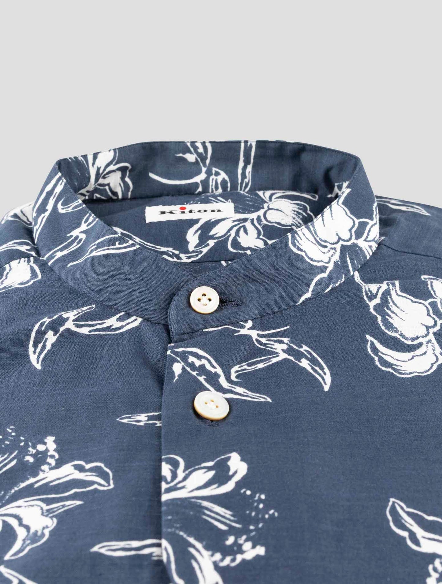Kiton Blue Cotton Shirt