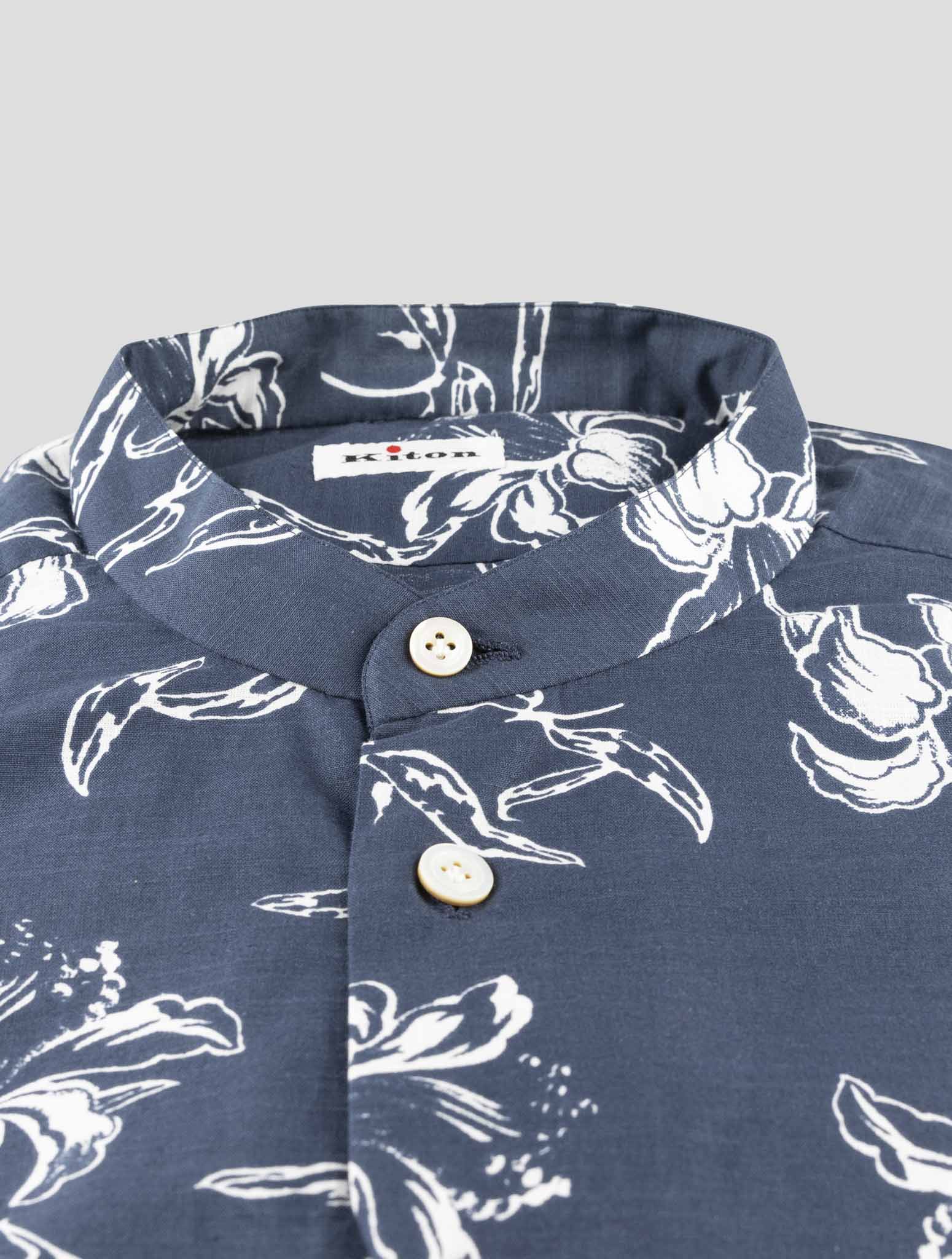 Kiton Blue Cotton Shirt