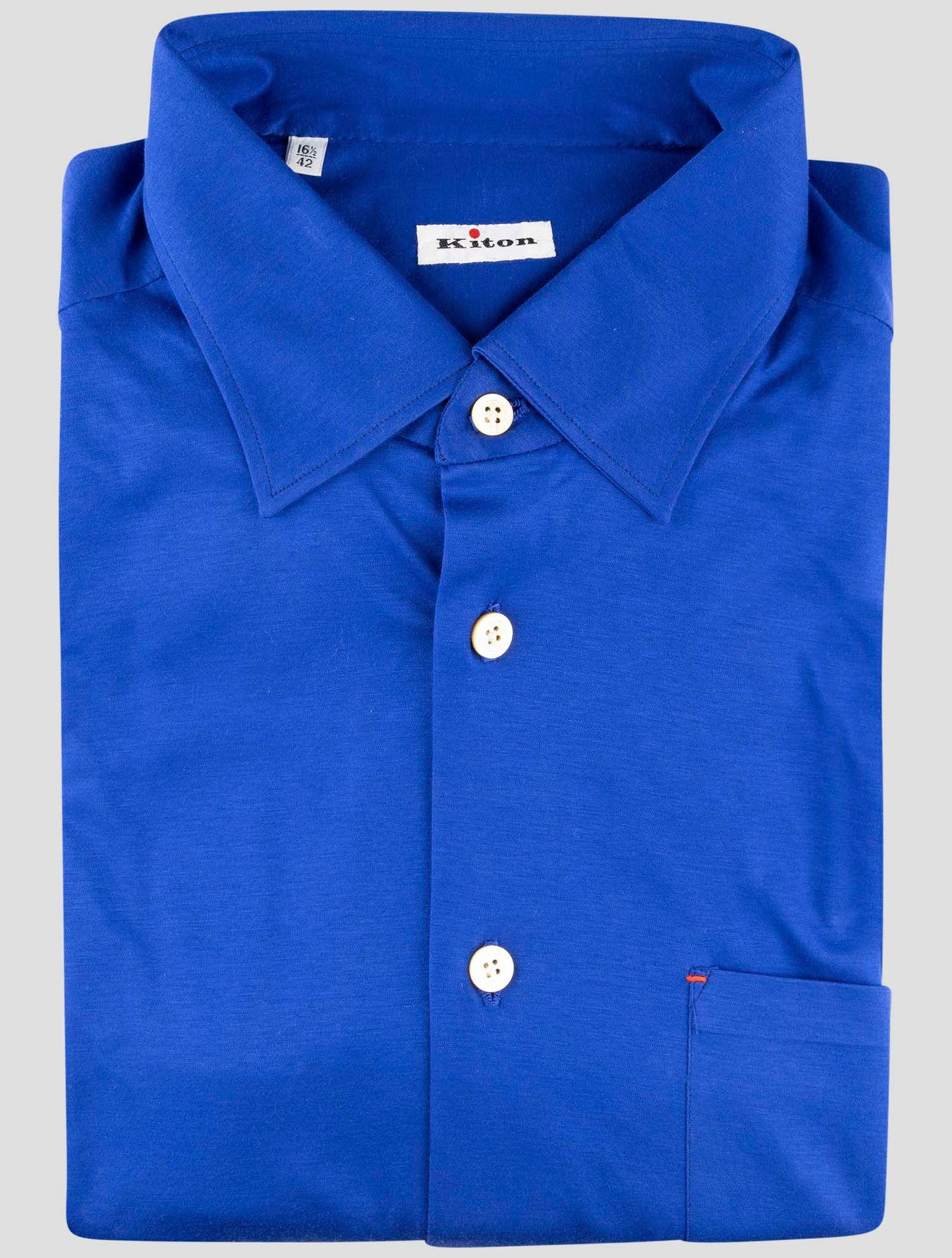 Kiton Blue Cotton Shirt