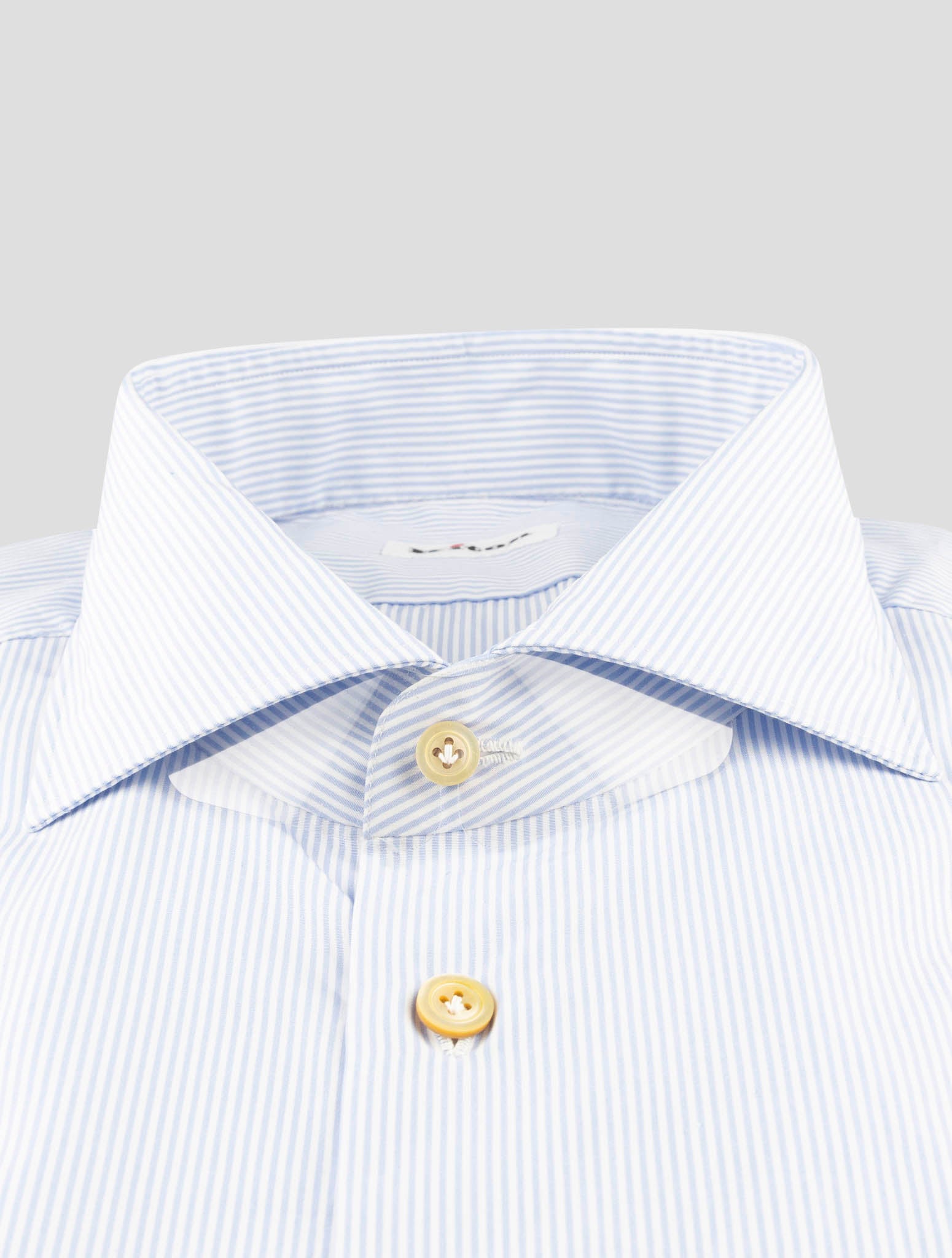 Kiton Light Blue White Cotton Shirt