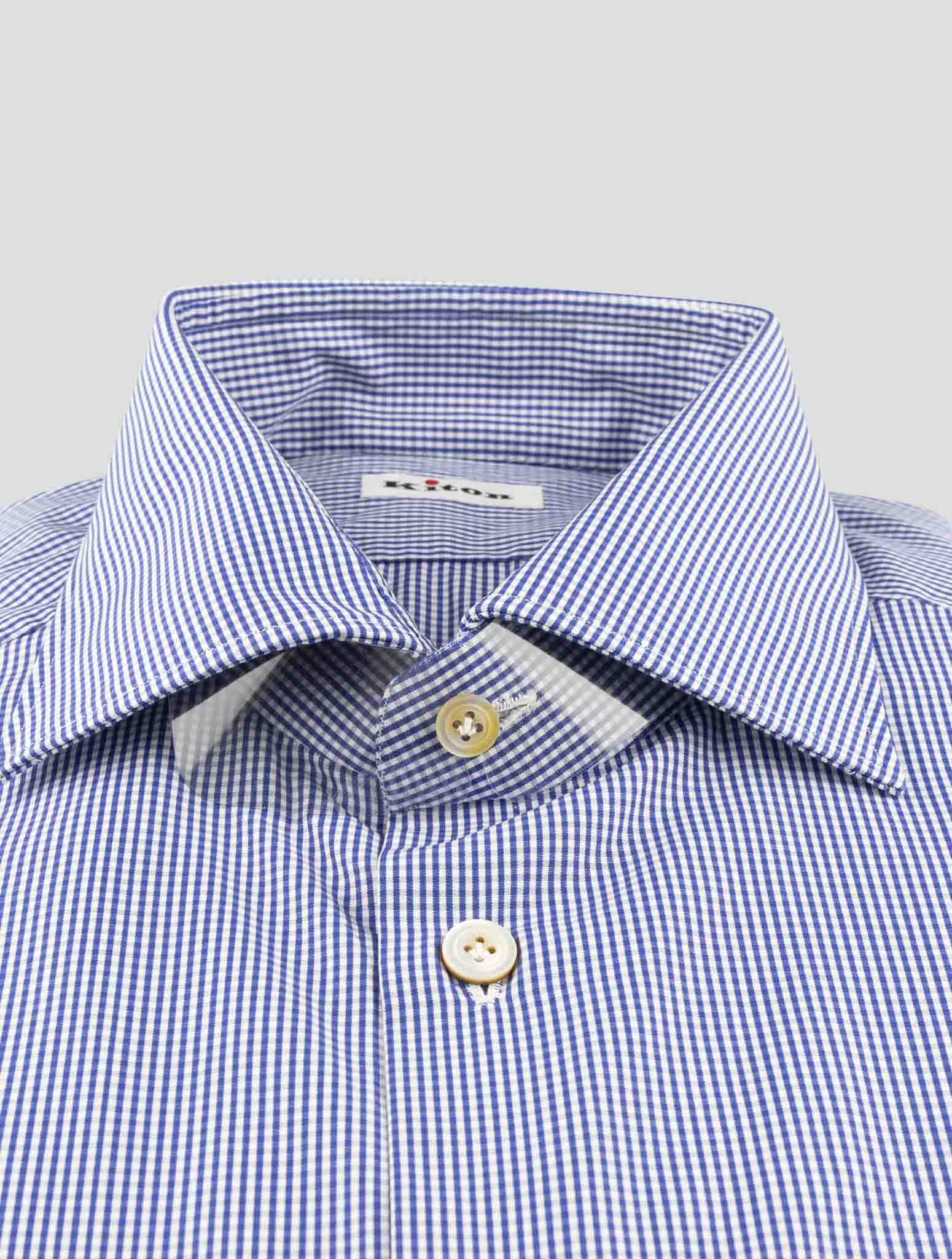 Kiton Blue Cotton Shirt