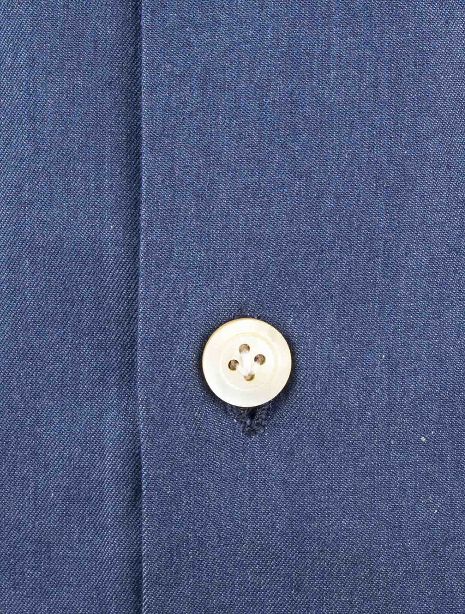 Kiton Blue Cotton Shirt